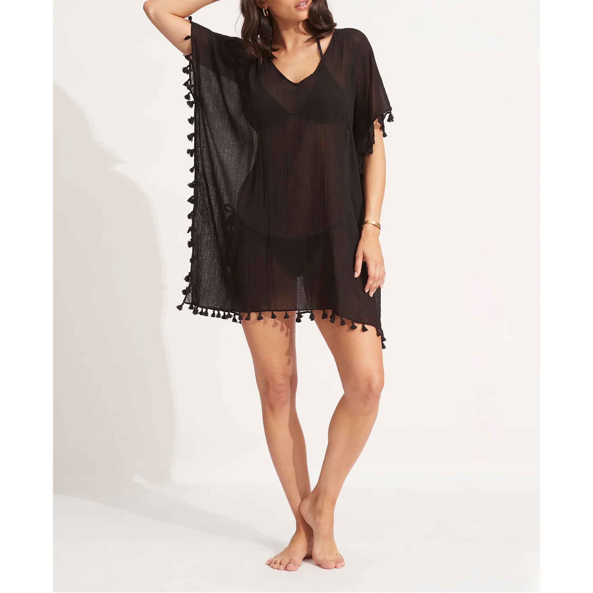 Midi Amnesia Kaftan in Black