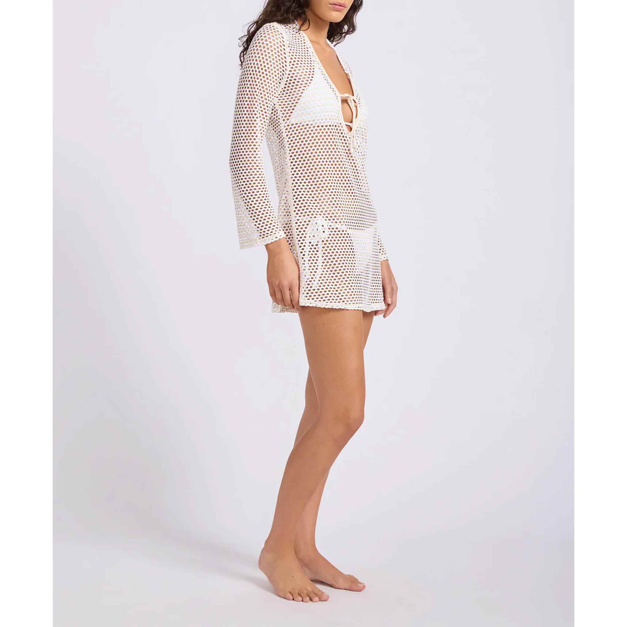 Mesh Effect Cover Up in Ecru