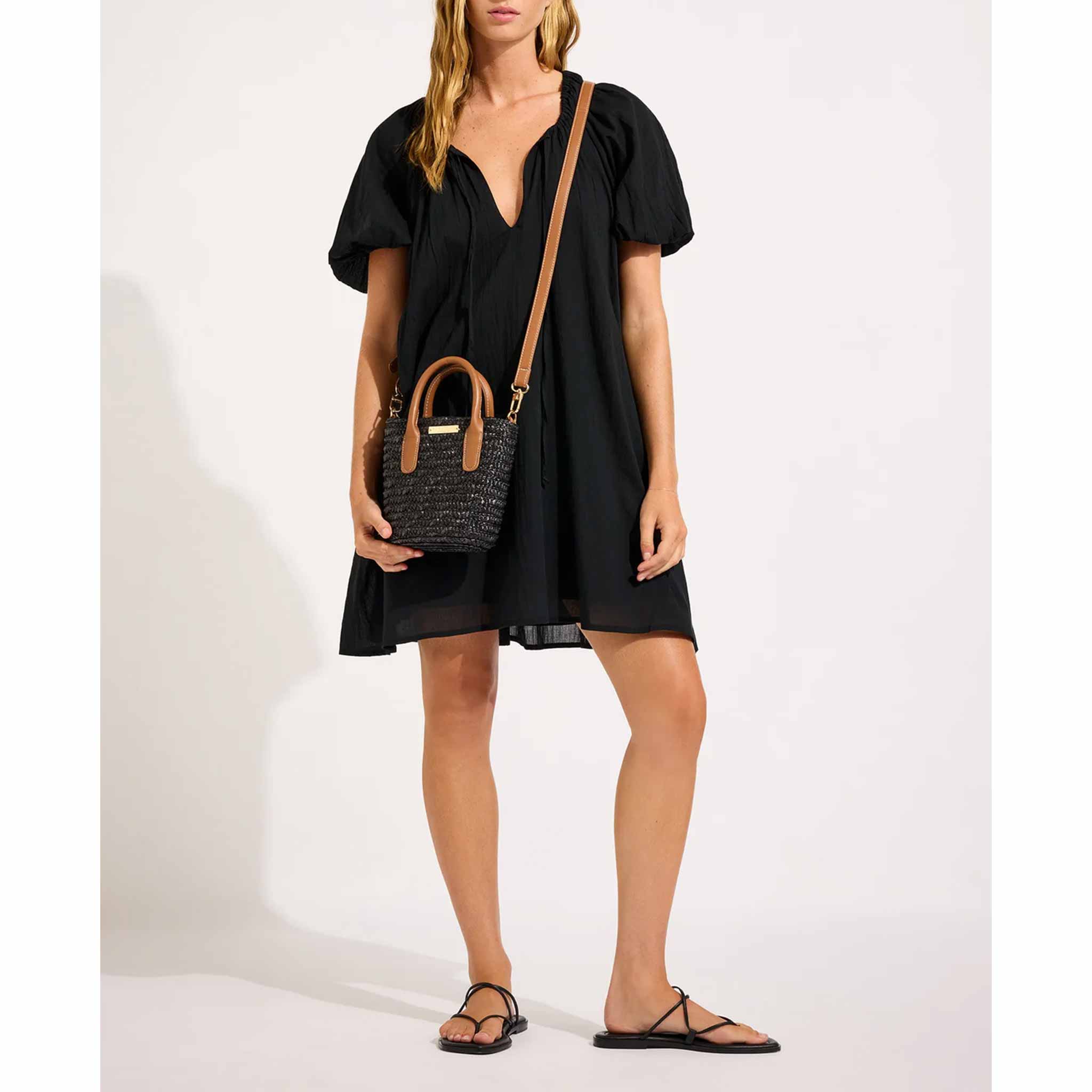 Micro Tote Bag in Black