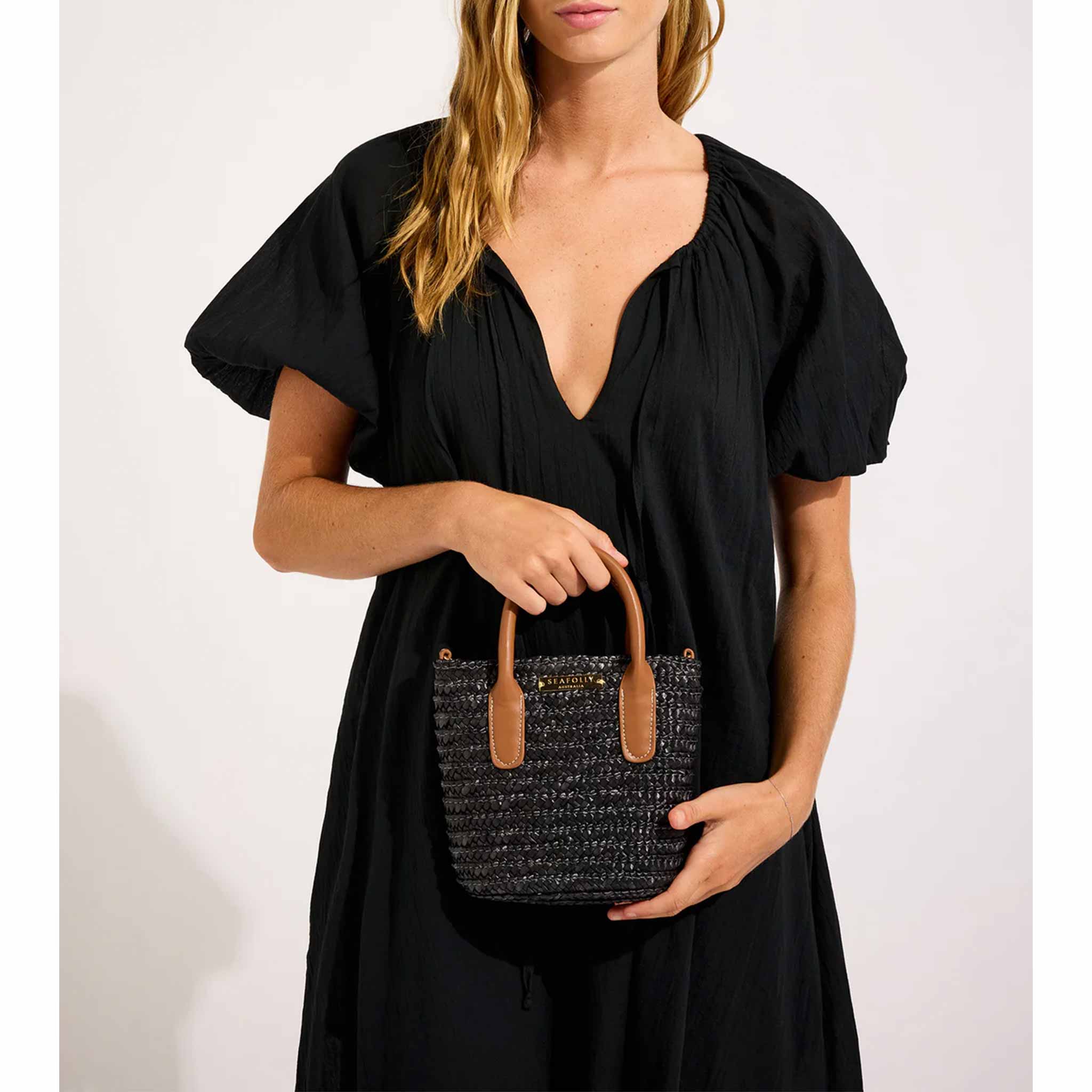Micro Tote Bag in Black