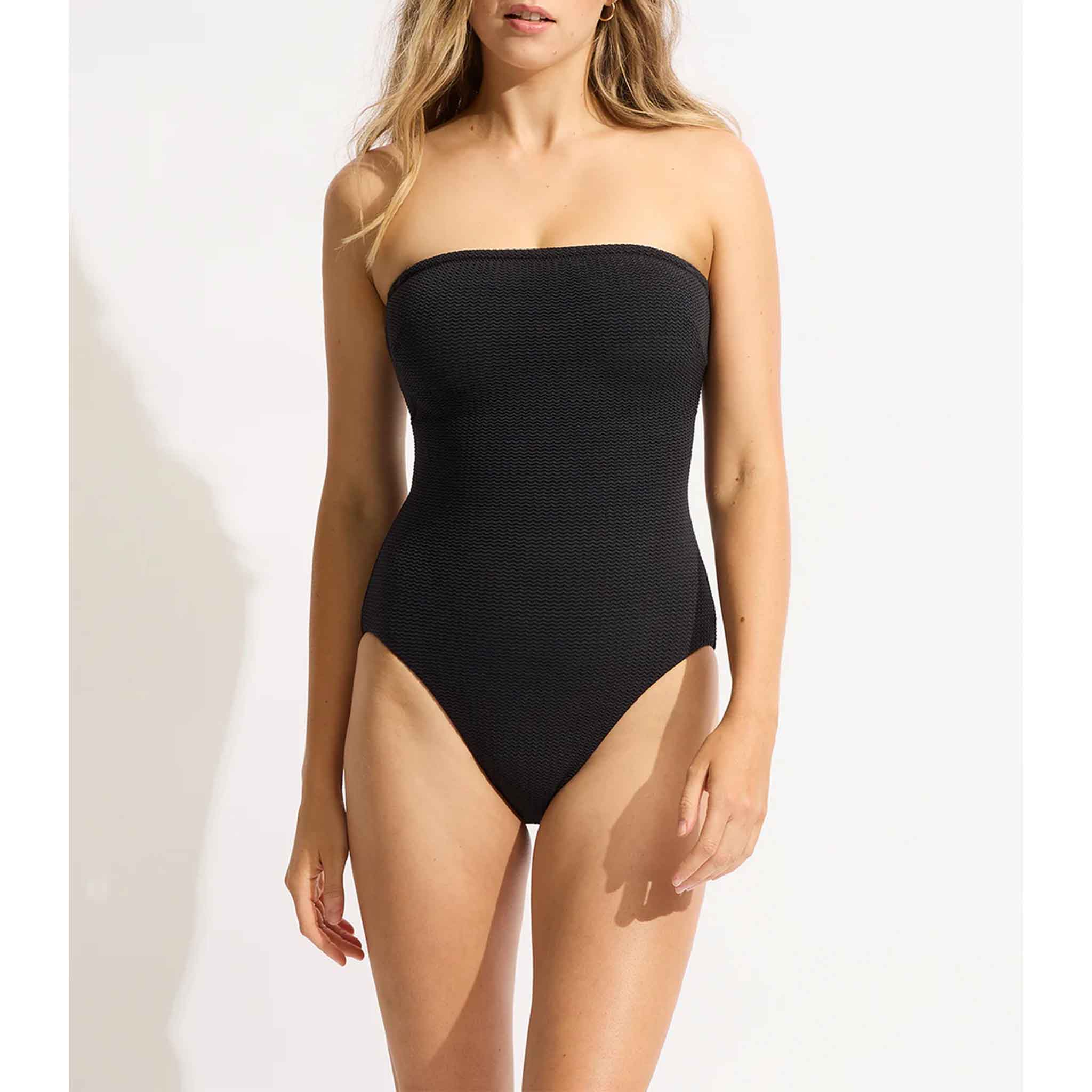 Sea Dive Bandeau One Piece in Black