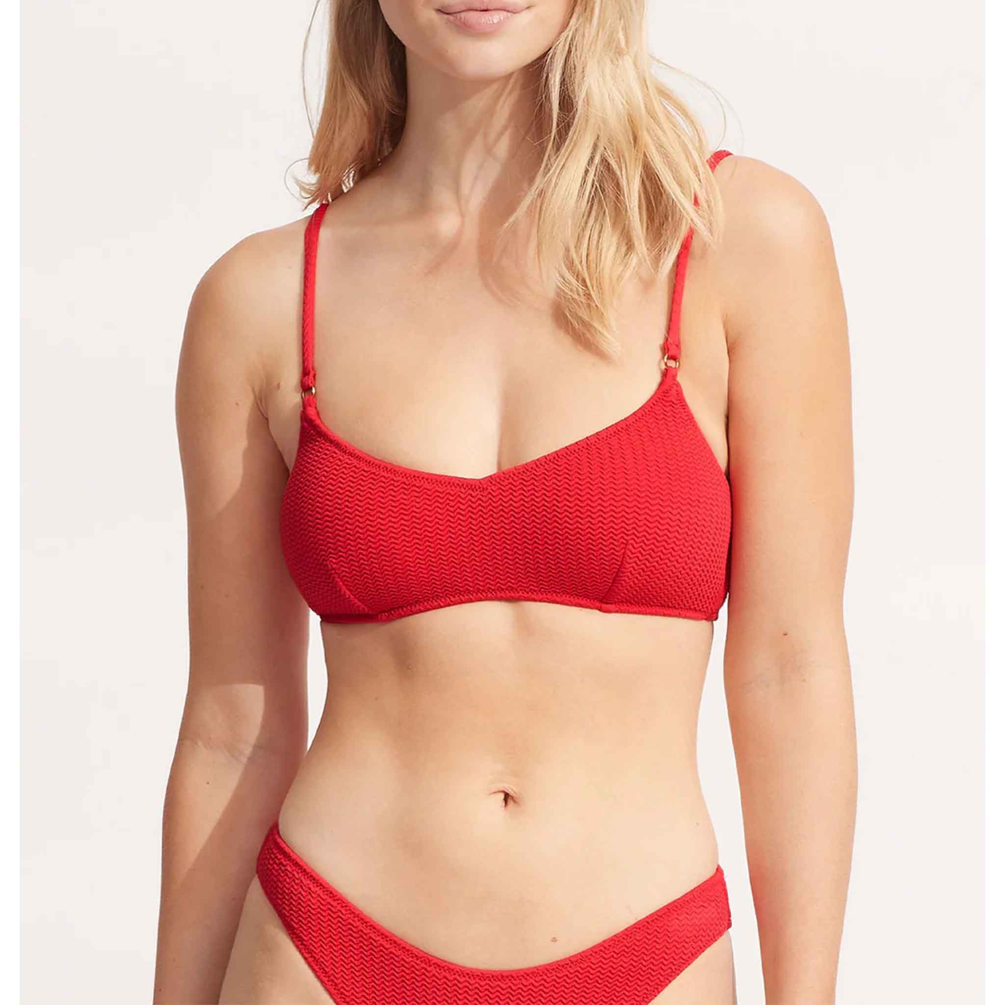 Sea Dive Bralette in Chilli Red