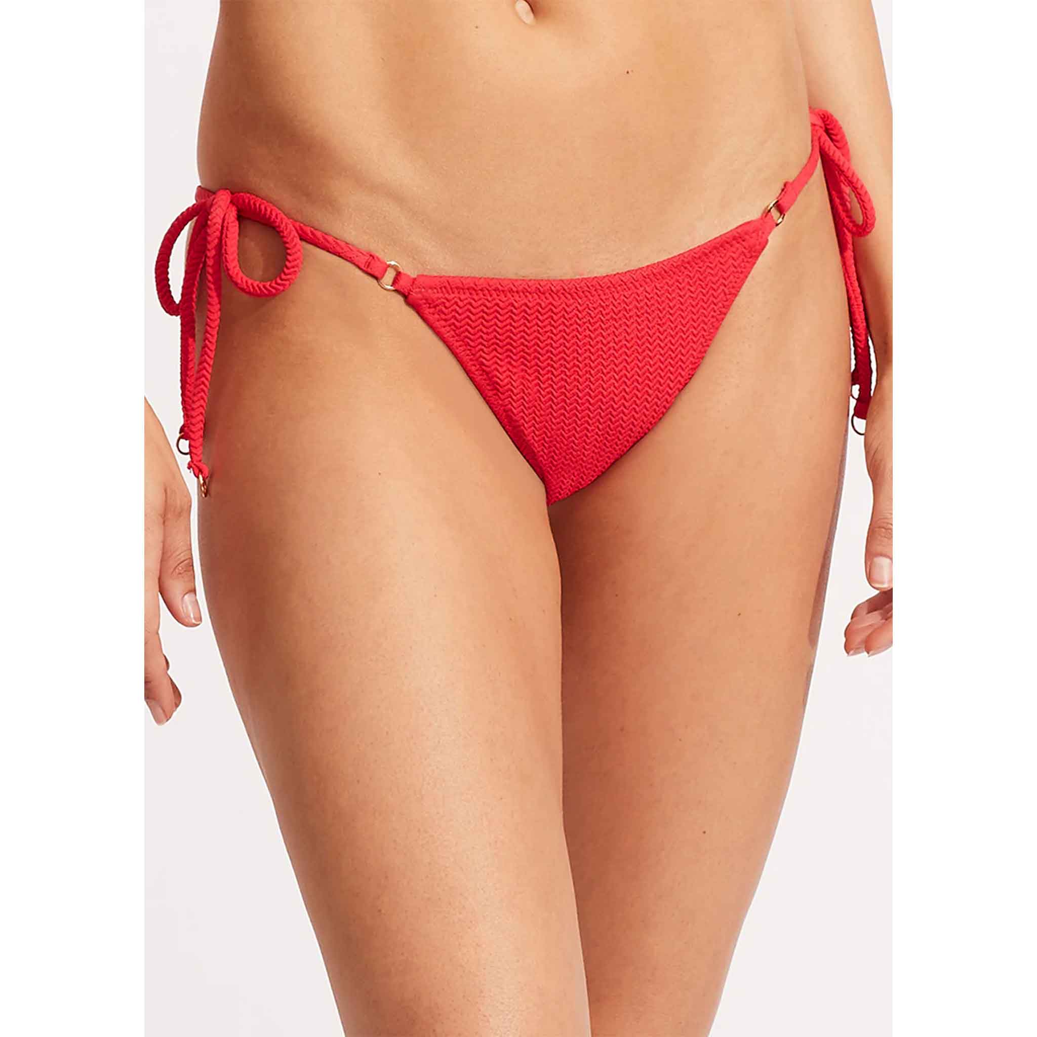 Sea Dive Tie Side Rio Pant in Chilli Red