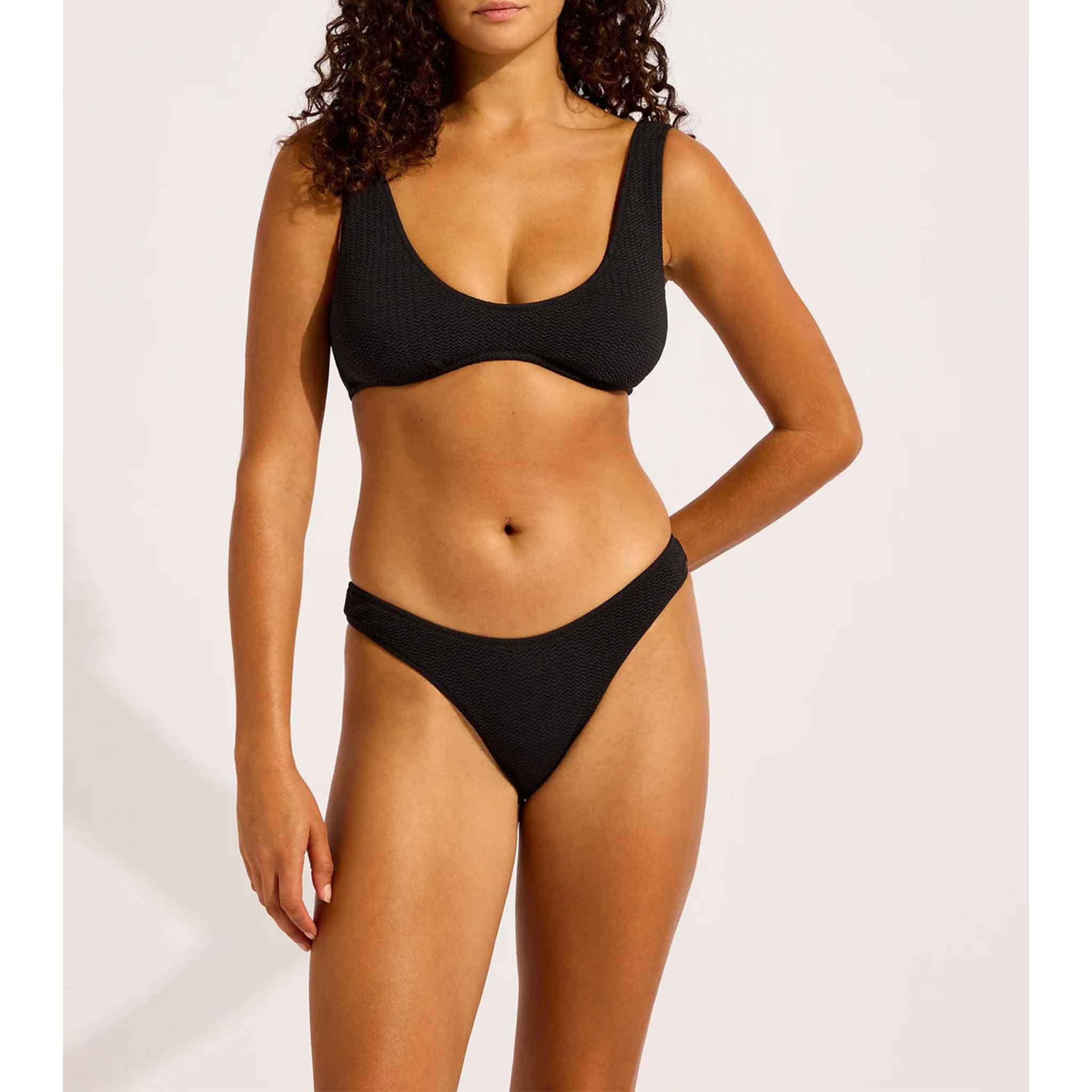Sea Dive Scoop High Cut Rio Pant in Black