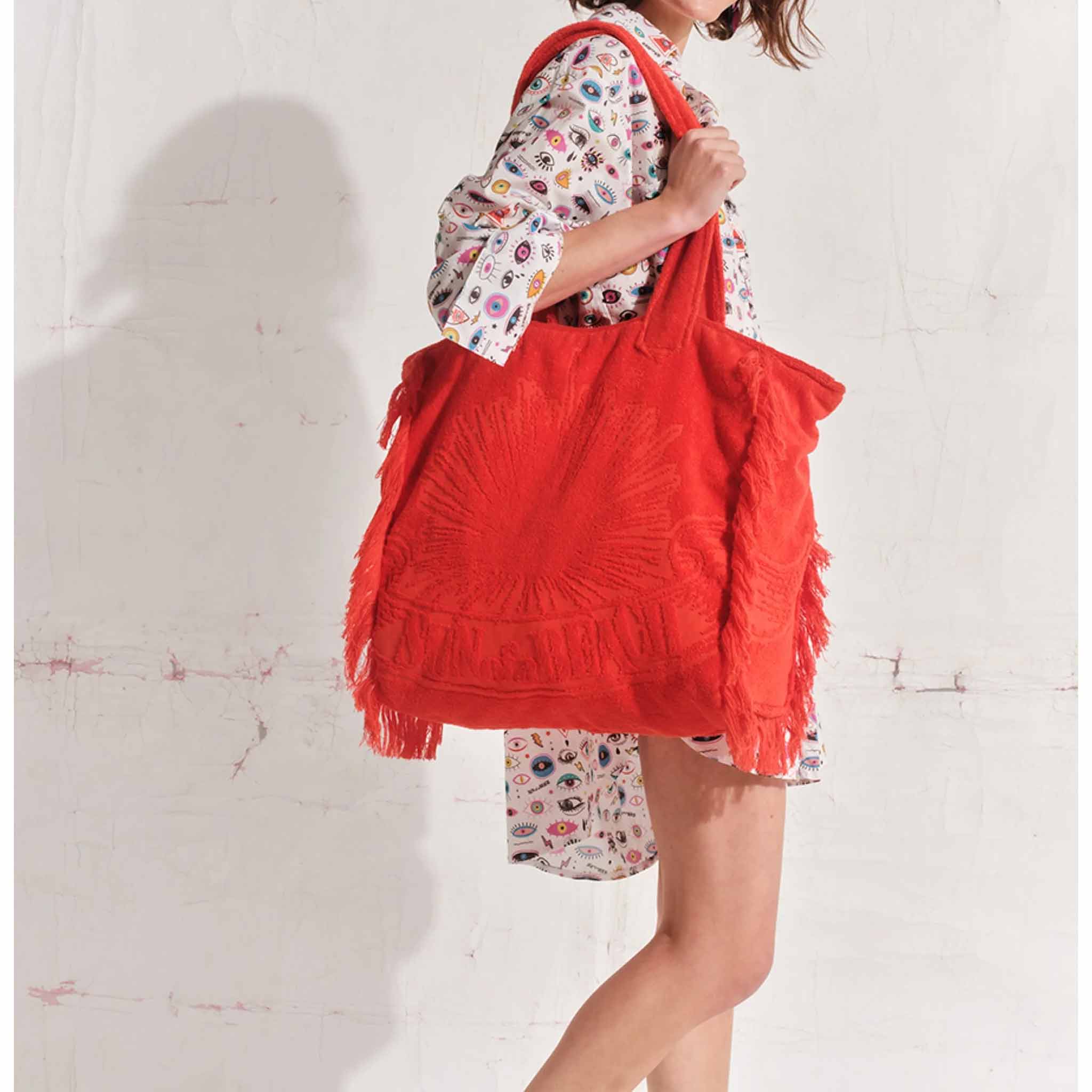 Terry Beach Bag in Orange