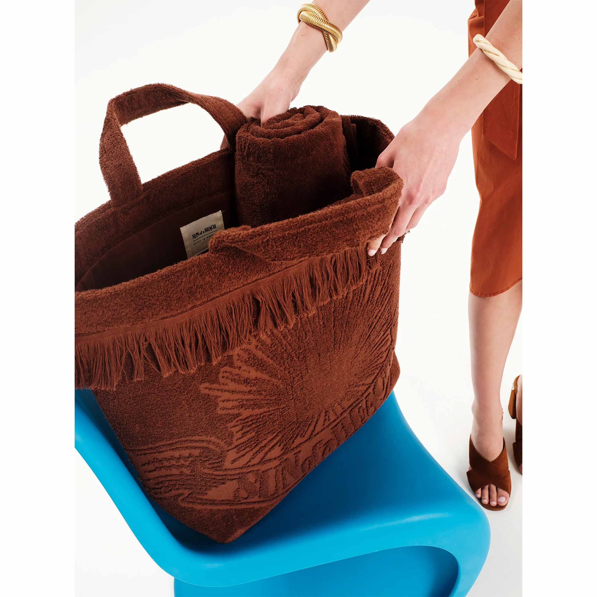 Oversized Beach Bag in Cacoa