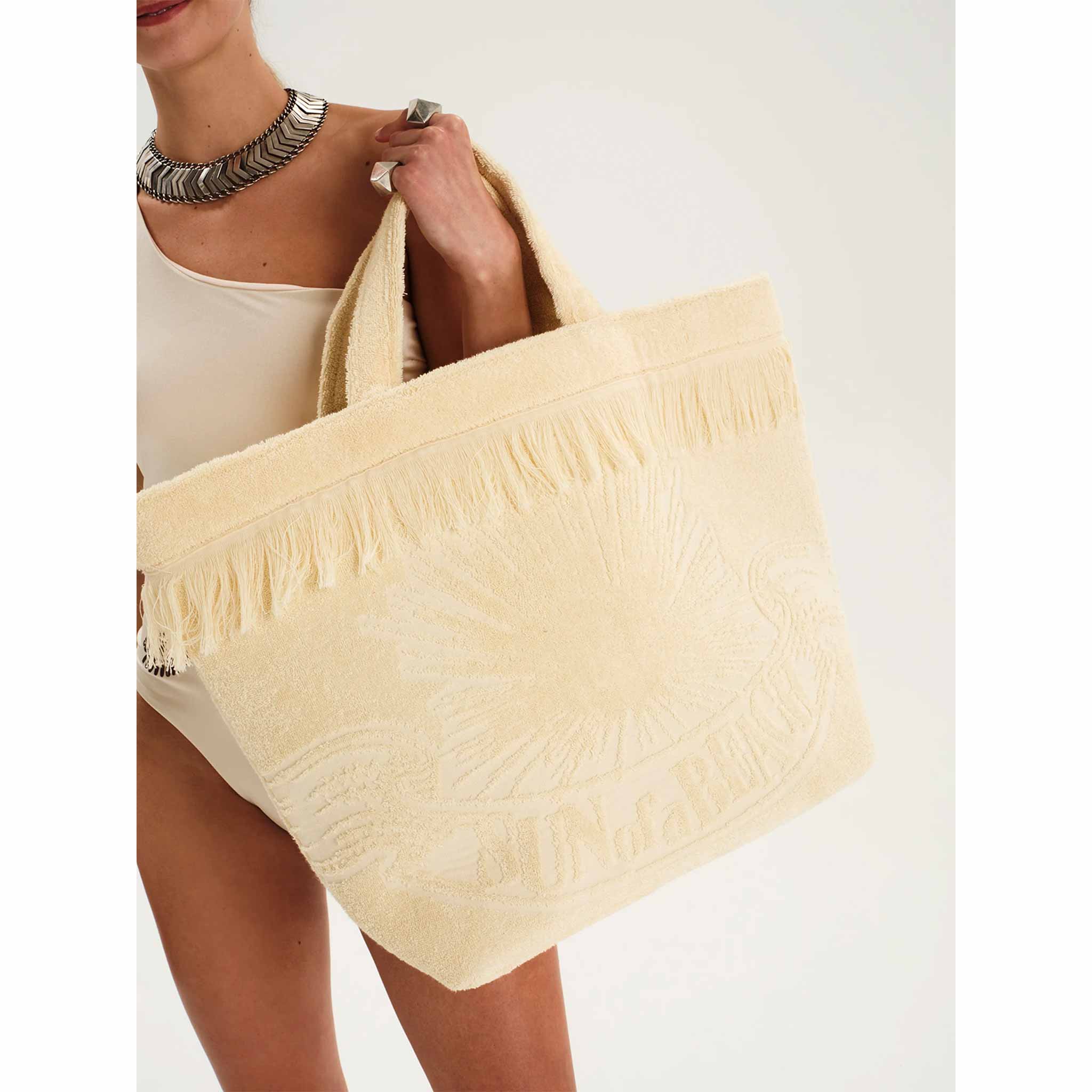 Oversized Beach Bag in Vanilla