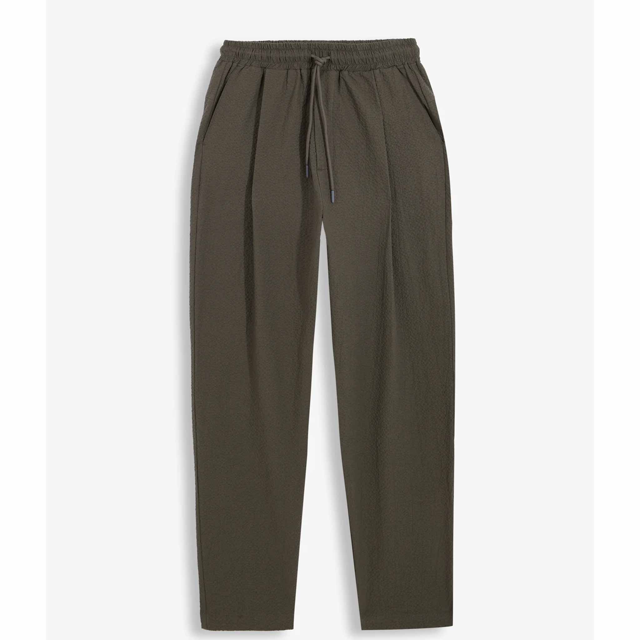 Seersucker Trousers in Khaki