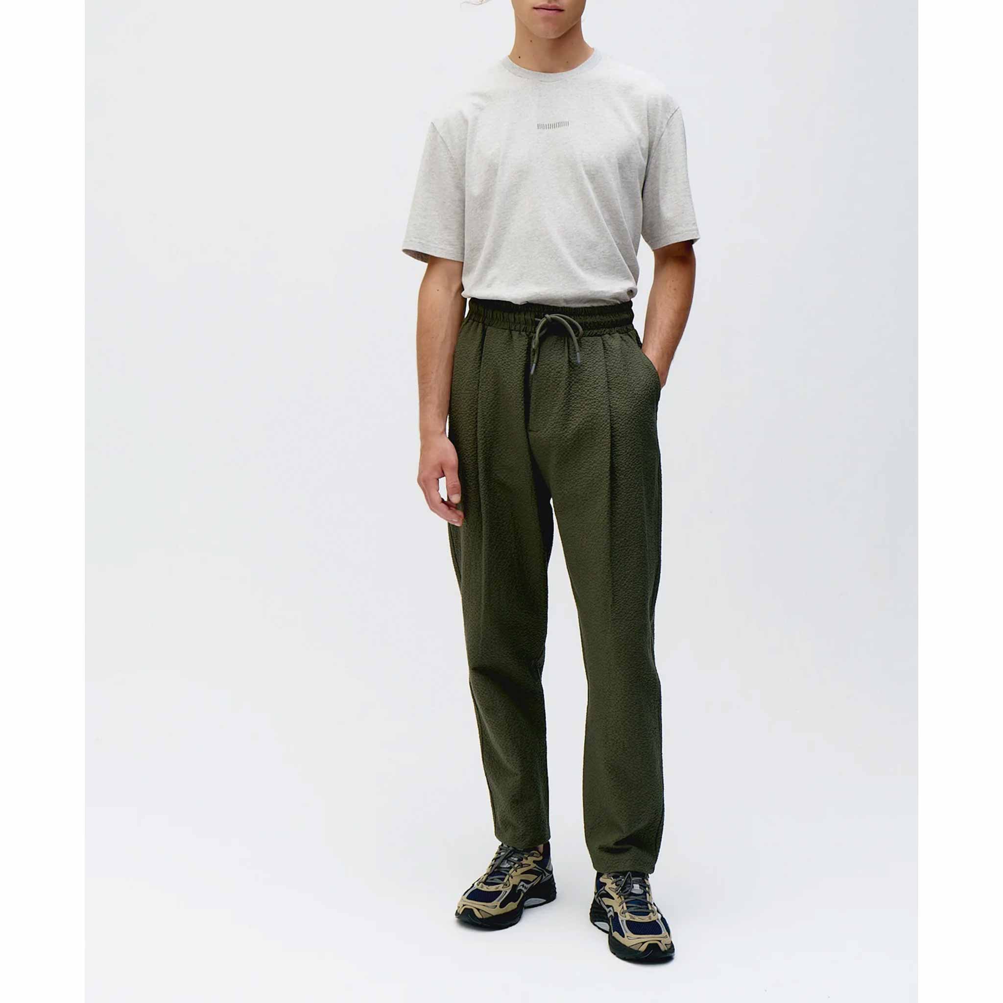 Seersucker Trousers in Khaki