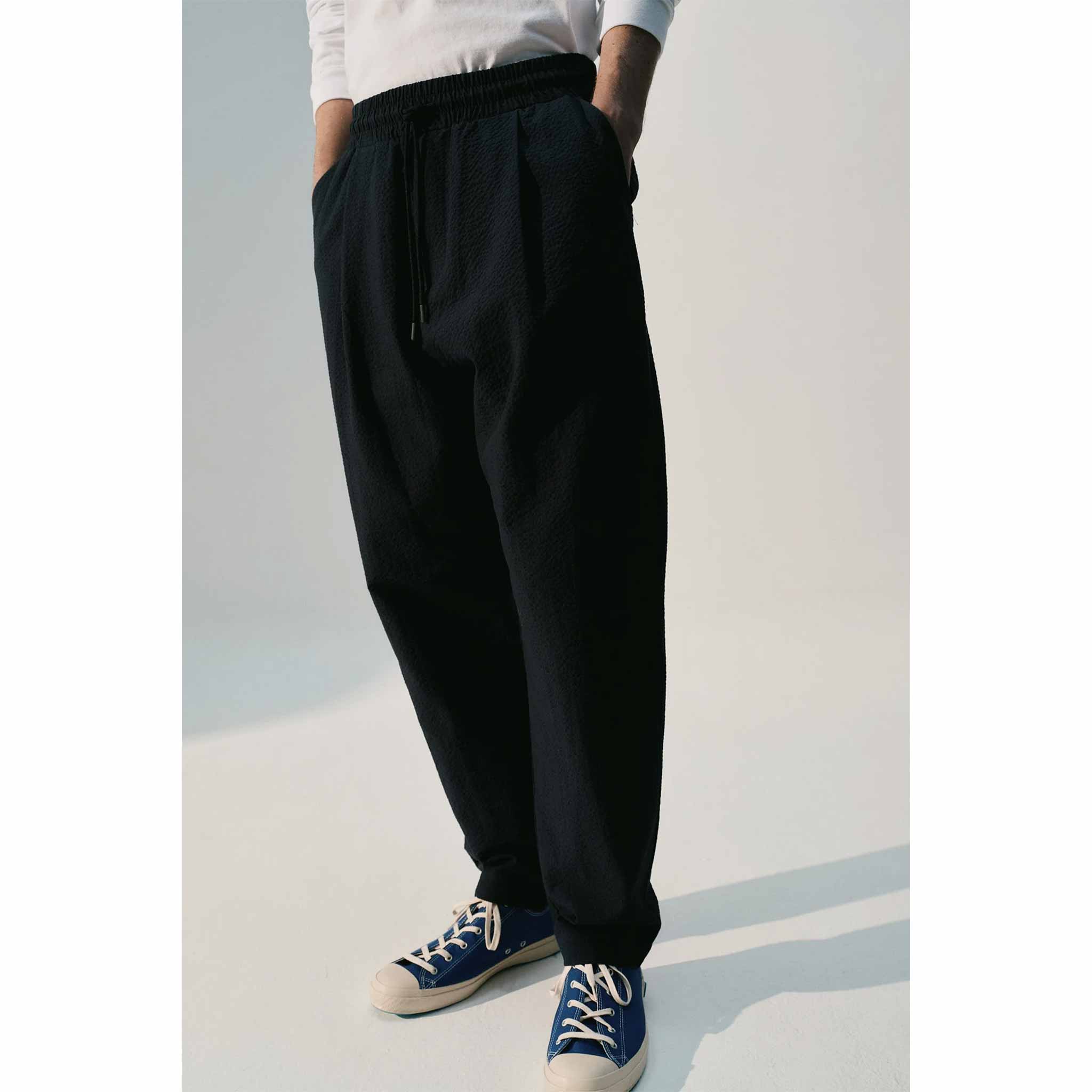 Seersucker Trousers in Navy