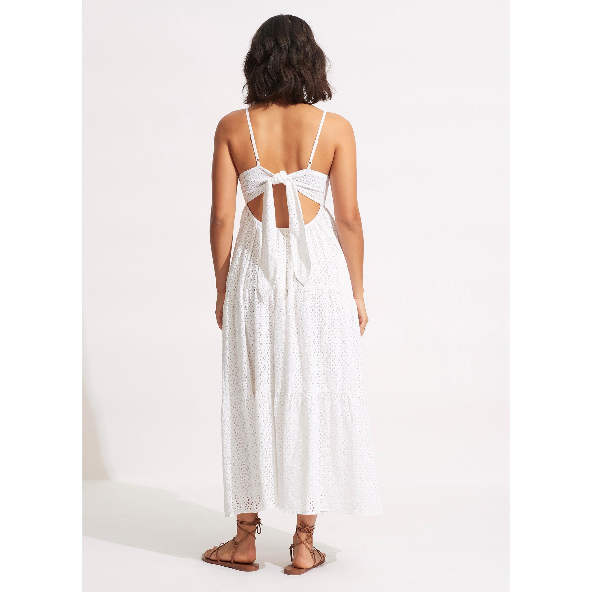 Broderie Anglaise Tiered Maxi in White